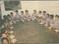 Children of Annai Fathima Child Welfare Centre having their meal.